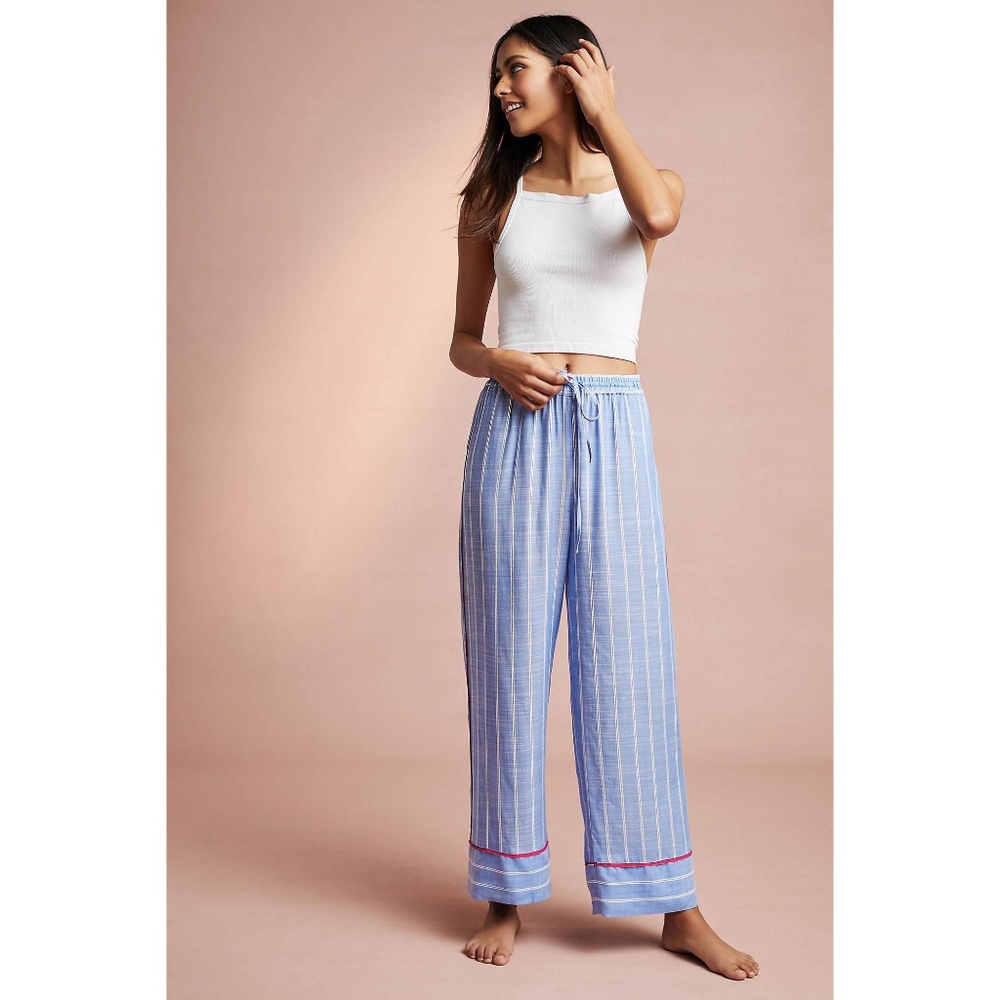 Anthropologie Blue and White Striped Pajama Pants